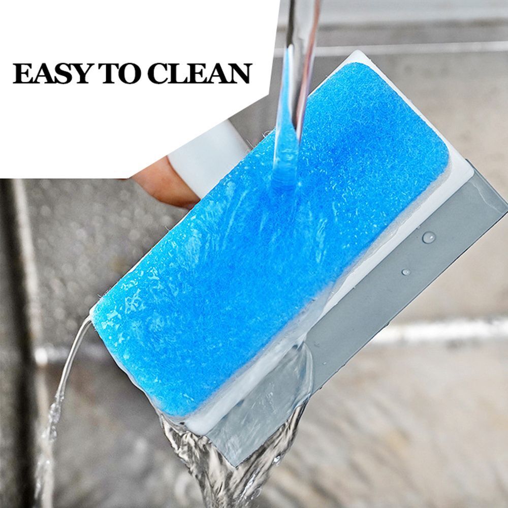 Pack of 2 - Sponge with Wiper for Window Glass, Wall and Tiles Cleaning | Multi-function Cleaner Brush