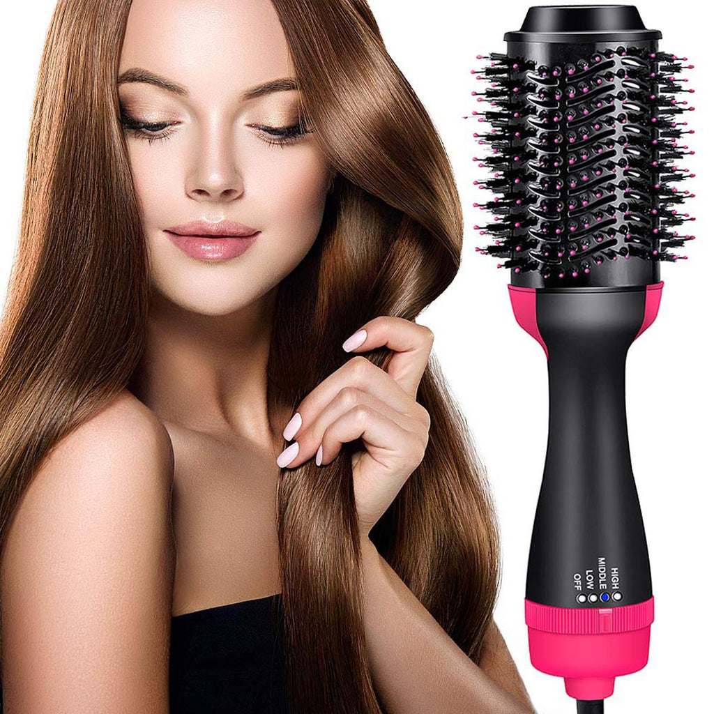 3‑in‑1 Hot Hair Dryer with Comb, Hair Straightener & Curler for Easy Styling