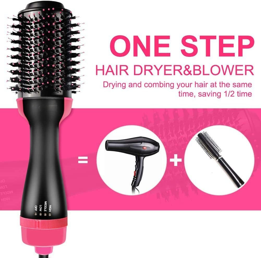 3‑in‑1 Hot Hair Dryer with Comb, Hair Straightener & Curler for Easy Styling
